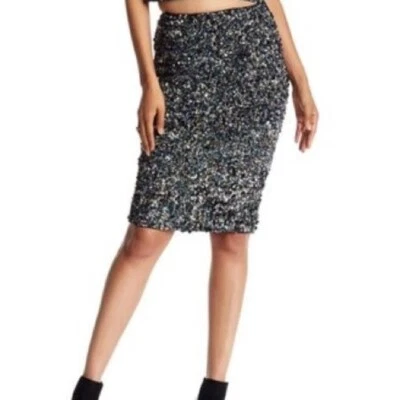 Haute Hippie Mosaic Sequin Pencil Skirt 4 $695 - Image 1 of 4
