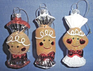 RAZ Imports Set Of 12 Glass 3" x 1.5" Candy Face Ornaments-Includes 3 Designs - Picture 1 of 4
