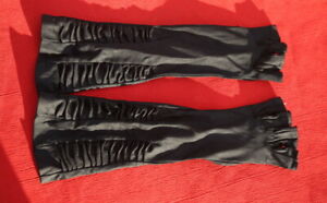longs gants en satin noir vintage  raffinés sans le bout des doigs neufs