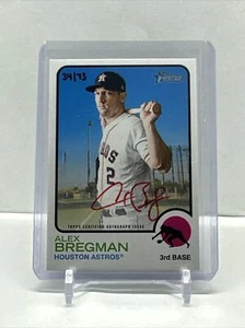 2022 Topps Heritage High Number Alex Bregman /73 Astros Red Ink Real One Auto - Picture 1 of 2