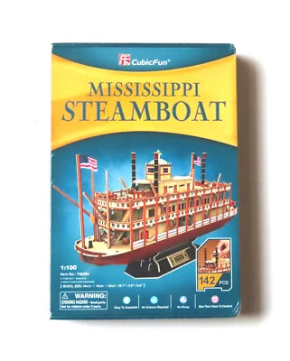 Cubic Fun Mississippi Steamboat 1:100 Model T4026h Paper / Foam Board 18” L, NIB - Image 1 of 3