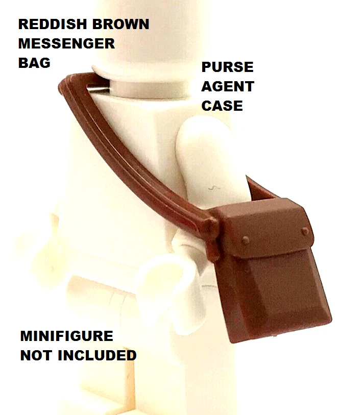 LEGO Minifigure Bag Purse Shoulder Red Brown Delivery Messenger Agents Gear - Image 1 of 1