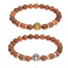 Bracelets d'équilibre de guérison perles en bois avec tête de lion yoga énergie méditation