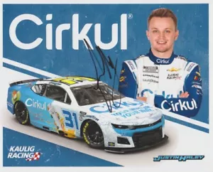 2023 Justin Haley signierte Cirkul Chevy Camaro NASCAR Cup Heldenkarte - Bild 1 von 2
