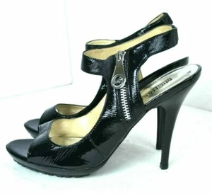 MICHAEL KORS SCHWARZE LACK ECHTLEDER DAMENSCHUHE SANDALEN GRÖSSE 9,1/2 M - Bild 1 von 8