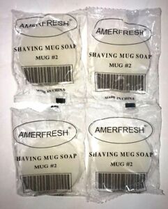 AmerFresh Shaving Mug Soap   4 Soaps / 1.5 oz Each   NEW