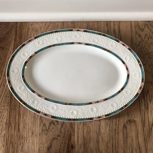 Alfred Meakin Serving Platter Oval white w/ Blue/Red Rings Floral Design on Rim - Picture 1 of 14