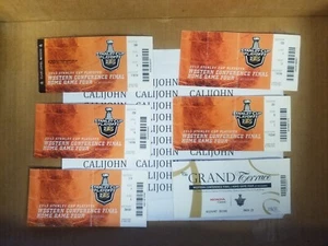 2015 NHL Western Conf Finals Blackhawks beat Ducks Game 7 Toews Ticket Stub Lot - Picture 1 of 4