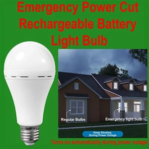 2x 9W =61W LED Rechargeable Emergency Light Bulb E27, Turns on During Power Cut - Picture 1 of 4