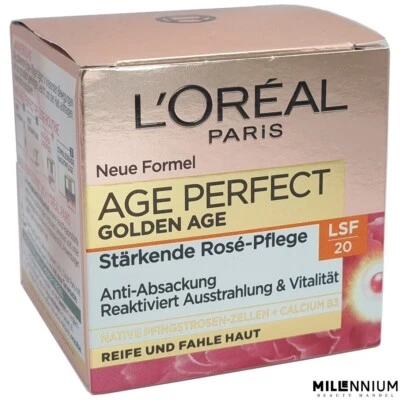L'ORÉAL PARIS Gesichtscreme Perfect Golden Age Stärkende Rosé-Pflege LSF 20 50ml - Bild 1 von 2