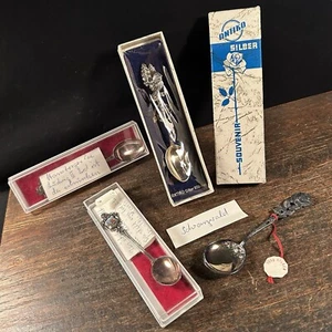 Vintage Silber Löffel Lot (4) Antiko 800 Silber Souvenir Nachlass - Bild 1 von 10