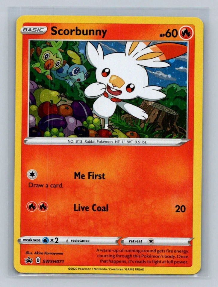 Scorbunny SWSH: Sword & Shield Promo Cards SWSH071 Near Mint NM Cosmos Holo Rare - Image 1 of 2
