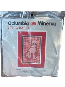 Kit Kätzchen Katzenbild #7520 Columbia Minerva Henne Kratzer Vintage 9X12 Gingham - Bild 1 von 2