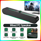 Extra Bass Loud LED Wired Sound Bar Speakers TV Computer Desktop Tablets