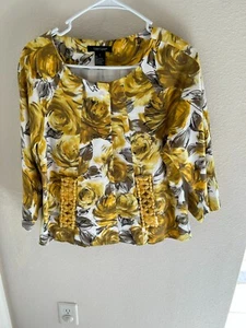 CHAQUETA FLORAL AMARILLA GRANDE KAREN KANE PARA MUJER - Imagen 1 de 2