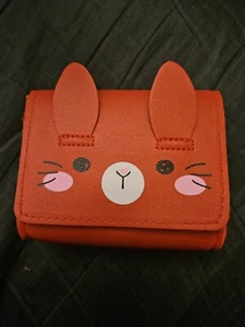 Adorable Red  Girls Bunny Vinyl Purse Magnetic Snap Closure Easter  - Picture 1 of 2