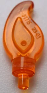 Lego 50x Trans Ola Naranja Redondeado Recto Único Pequeño Pin Final Vela Llama - Imagen 1 de 1