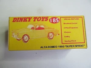 REPRO DINKY ALFA ROMEO 1500 No. 185 RED/YELLOW PIC BOX - Picture 1 of 2