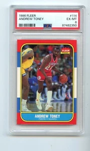1986 Fleer Andrew Toney Philadelphia 76ers #114 ⭐️💥🎯 PSA Graded 6 - Picture 1 of 2