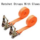 25 38 50mm*2 5 10m Ratchet Strap with Claws Car Tightening Band  Cargo Lashing