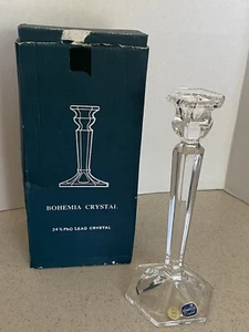 BOHEMIA crystal candlestick 10” High. - Picture 1 of 2