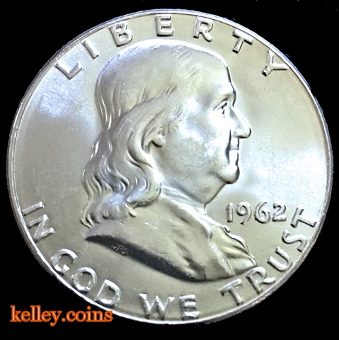 1962 50C Franklin Silver Half Dollar BU Cover