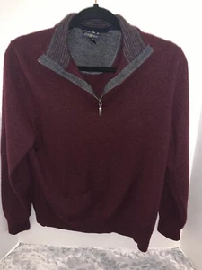 Club Room Men's L Quarter-Zip Merino Wool Blend Sweater Red Plum , MSRP $75 - Picture 1 of 5