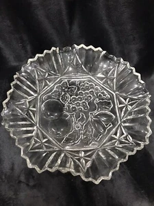 Ciotola portafrutta vintage vetro federale modello Pioneer intaglio bordo increspato - Foto 1 di 4