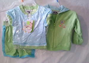 Capri Shorts Lucky Lime, Shirt, Jacke mit Reißverschluss 3-teiliges Set - Größe: 12 Monate Kleinkinder - Bild 1 von 2