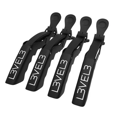L3VEL3 Haarklammer Abteilklammer gummiert Krokoclipse 4st Level3 Friseurclipse