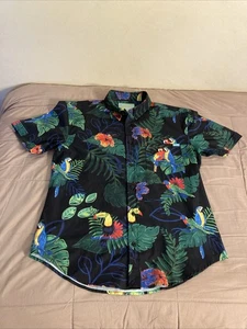 RSVLTS Parrot & Toucan AOP Grafik Herren Hemd mit Knopfleiste Größe Medium KunuFlex - Bild 1 von 17