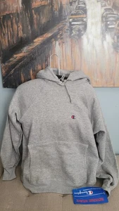 Felpa con cappuccio vintage Champion Reverse Weave Made in USA grigia 14/16 giovane grande 100%... - Foto 1 di 6