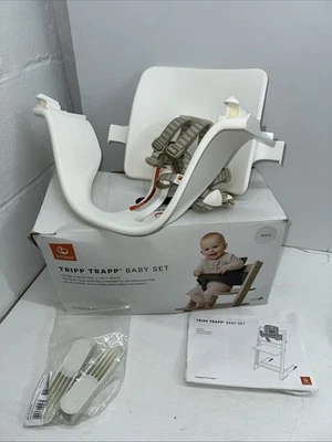STOKKE TRIPP TRAPP Silla Alta Blanco Bebé Set con Arnés Foto 1 de 4