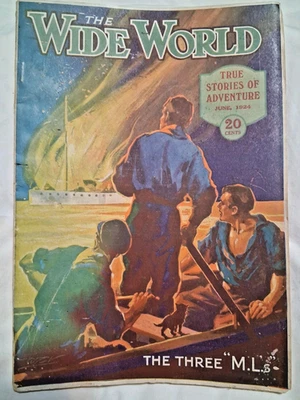 Wide World Magazine No 324 Vol 54 June 1924 Pulp Fiction SUBS Jaguars GUNS Bombs - Image 1 of 4
