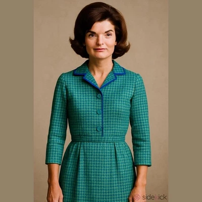 Camisa de vestir Melissa vintage para mujer pata de gallo manga 3/4 EE. UU. AÑOS 70 Foto 1 de 4