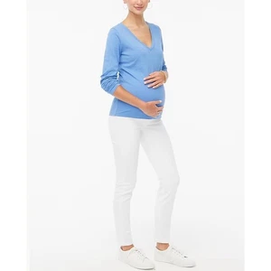 NUEVO CON ETIQUETAS J. Jean de maternidad Crew 31 blanco elástico exclusivo - Imagen 1 de 7