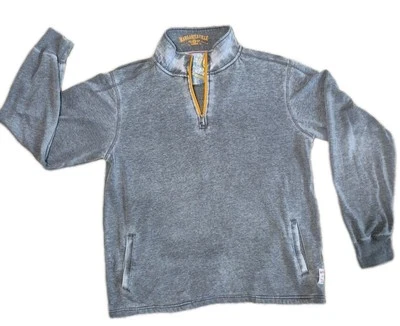 Margaritaville Long Sleeve 1/4 Zip Pullover Mens Lg Gray Pockets Collared Soft - Image 1 of 4