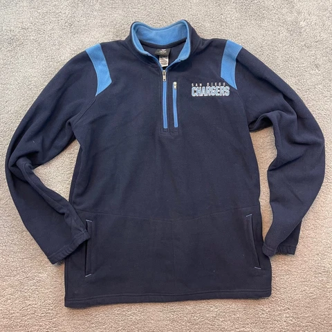 NFL San Diego LA Chargers Fleece 1/4 Half Zip Sweater Kids Size XL Blue Pullover Cover