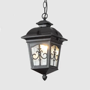 Outdoor Porch Pendant Lights Garden Yard Pendant Light Black Porch Ceiling Light - Picture 1 of 8