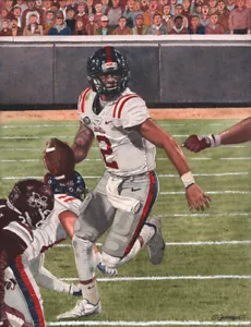 MATT CORRAL OLE MISS REBELS ORIGINAL PAINTING - Picture 1 of 1