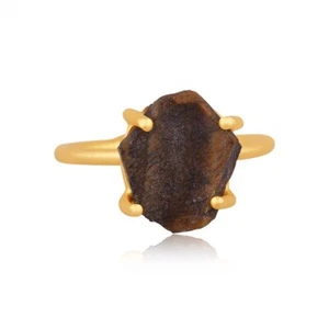 Roh Tigerauge Ring Steinbock / Januar Geburtsstein Sternzeichen Schmuck Handwerk Geschenk - Bild 1 von 2