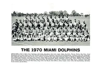 1970 MIAMI DOLPHINS TEAM 8X10 PHOTO KIICK BUONICONTI FLORIDA FOOTBALL - Picture 1 of 1
