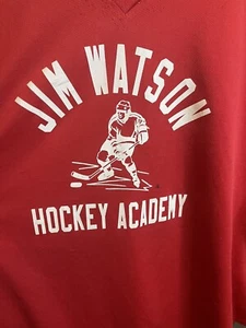 Vintage Jim Watson Hockey Academy Trikot Erwachsene XL Rot Made In Canada - Bild 1 von 8