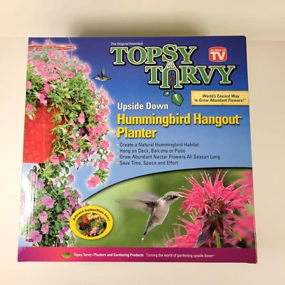 Maceta de flores Topsy Turvy al revés colibrí Hangout como se ve en la televisión nueva Foto 1 de 4