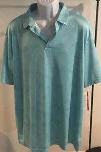 Polo Shirt NWT Grand Slam Performance Golf Sportswear Men's XL Teal Palm Trees - Picture 1 of 7