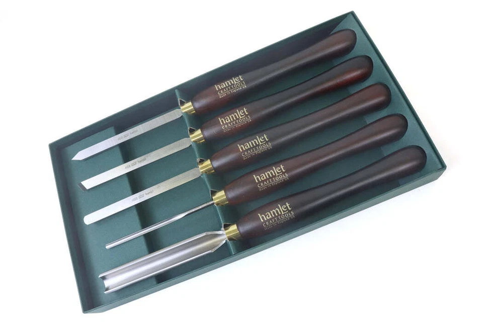 Juego de herramientas artesanales Hamlet de 5 piezas de herramientas de torneado de madera en caja de Henry Taylor Foto 1 de 1
