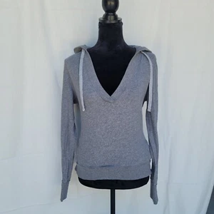 Aeropostale size L Gray Long Sleeve, Lightweight Hooded Pullover Top w/ Pockets - Picture 1 of 8