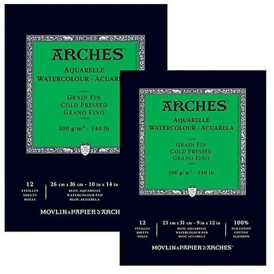 ARCHES Watercolour Paper Pad 100% Cotton Cold Pressed 300gsm  A5 / A4 / A3  12pk - image 1 of 3