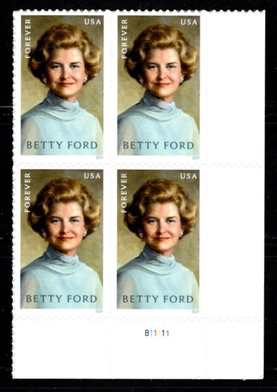 #5852  2024 Betty Ford  Plate Block/4  -  MNH - Image 1 of 1
