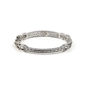 Sterling Silver Byzantine Bangle Bracelet, Men's Bracelet, Greek Jewelry - Picture 1 of 9